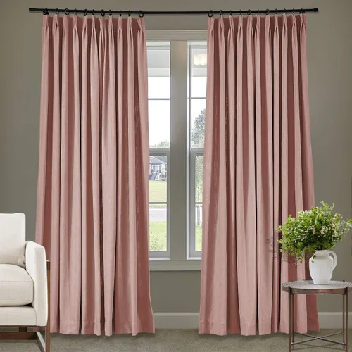 Vista 137 de Frelement Cortinas plisadas de lino de algodón de 100 pulgadas de ancho y 102 pulgadas de largo, cortinas con reducción de ruido para sala