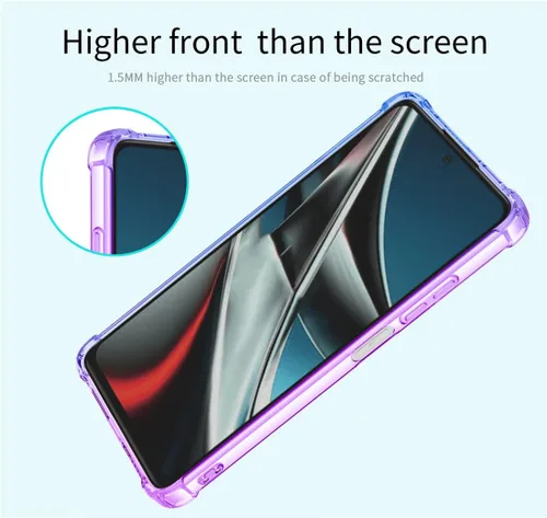 Vista 4 de Funda para Poco M4 Pro 4G, MZB0B5VIN Case, Crystal Clear Case Gradient Slim Anti Scratch TPU a prueba de golpes Funda protectora para XiaomiPoco M4