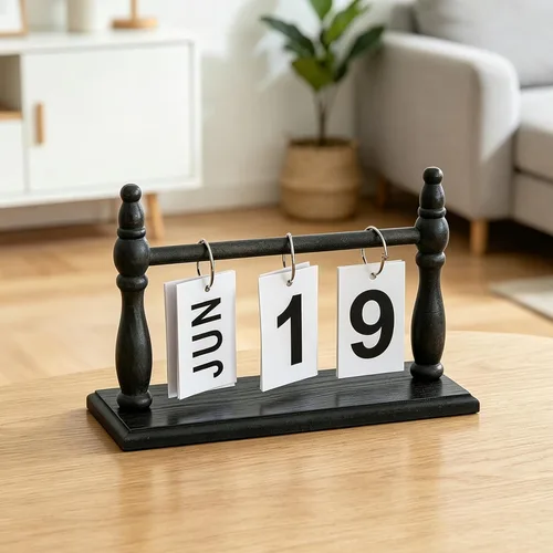 Vista 9 de Calendario Diario Perpetuo con Tapa para Escritorio 2026 Decoración Reutilizable para Escritorio de Oficina Accesorios para el Hogar Accesorios