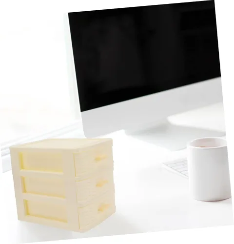 Vista 2 de Homoyoyo Caja de almacenamiento multicapa Caja de almacenamiento de plástico Organizador de escritorio Caja de almacenamiento de maquillaje