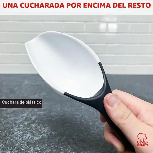 Vista 2 de Chef Craft Select - Cuchara de plástico, 1 taza, color blanco