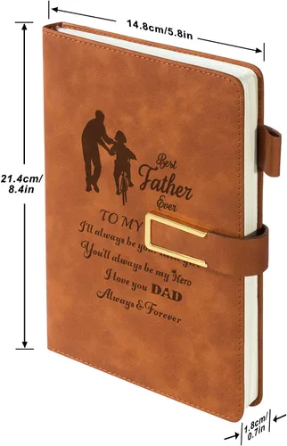 Vista 2 de Diario de cuero de regalo para papá, cuaderno personalizado para papá de hija, diario personalizado A5, diario de viaje, cuaderno de bocetos