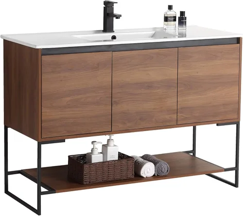 Vista 26 de Mueble de baño URBANIA VANITY con 2 puertas, estante y lavabo