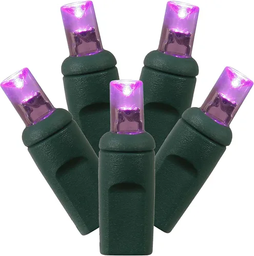 Vista 5 de Vickerman X6G6109PBG 100 luces de gran angular LED conjunto de luces blancas puras en cable verde