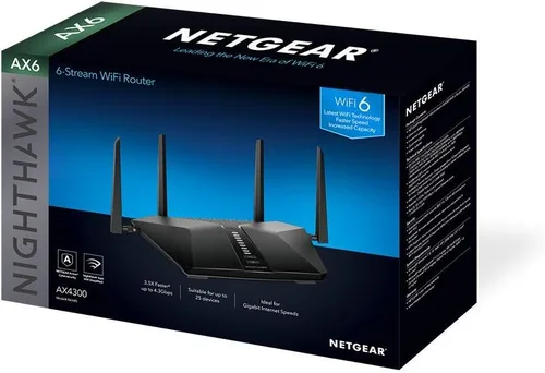 Vista 6 de Netgear Nighthawk AX6 6-Stream AX4300 WiFi 6 Router (RAX45-100NAS)