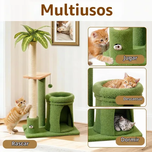 Vista 3 de 41" Cat Tree Tower Condo Scratch Post Stand para gatos pequeños