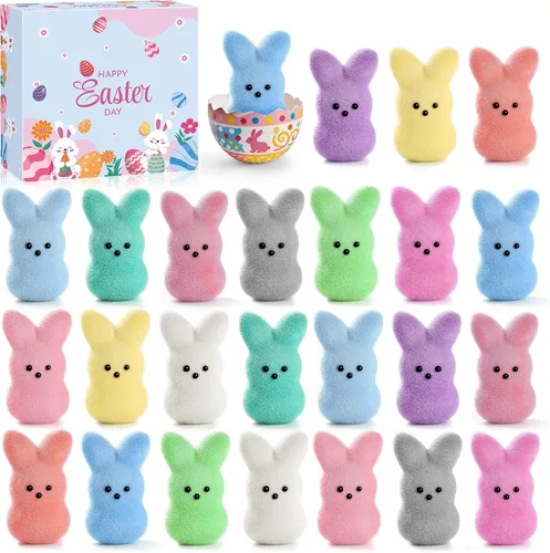 Vista 8 de Relleno de cesta de Pascua para niños, rellenos de huevos de Pascua, juguetes de conejo, regalos de Pascua para niños, recuerdos de fiesta para 12