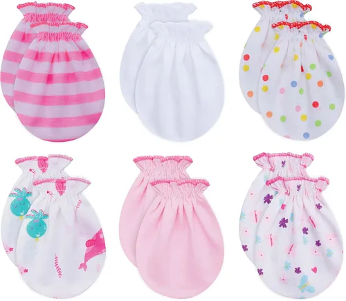 Vista 8 de RATIVE Manoplas para bebé sin arañazos, guantes suaves para recién nacidos Set de regalo de manga larga de 0.0-19.7 ft