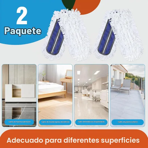 Vista 3 de CLEANHOME Almohadillas comerciales de microfibra de 36 pulgadas, color azul