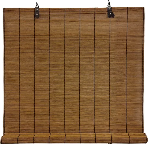 Vista 3 de Persianas enrollables de madera para ventana, diseño interior de bambú, para filtrar la luz, fácil instalación, patrón 6