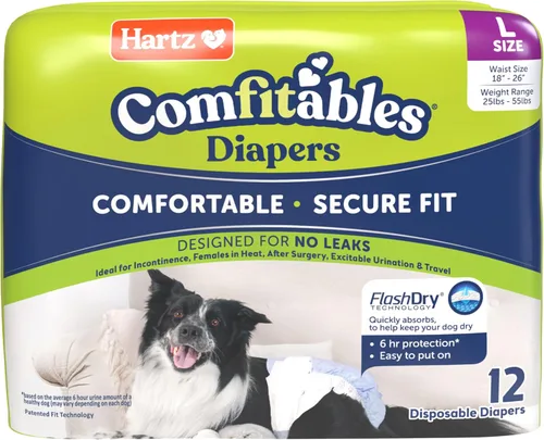 Vista 12 de ¡Nuevo! Hartz Comfitables Pañales desechables para perros, talla XXS, 12 unidades, ajuste cómodo y seguro, fáciles de colocar, súper absorbentes