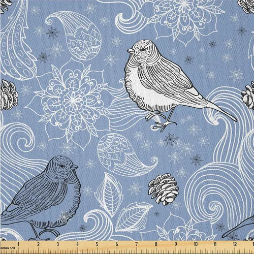 Vista 10 de Ambesonne The Yard, tela de cachemira de The Yard, diseño vintage de motivos botánicos orientales, flores, vibraciones psicodélicas, arte, tela