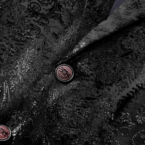 Vista 6 de Cloudstyle Traje de Vestir Floral para Hombre con Solapa con Muescas de Corte Ajustado Elegante Blazer Traje de Vestir Negro