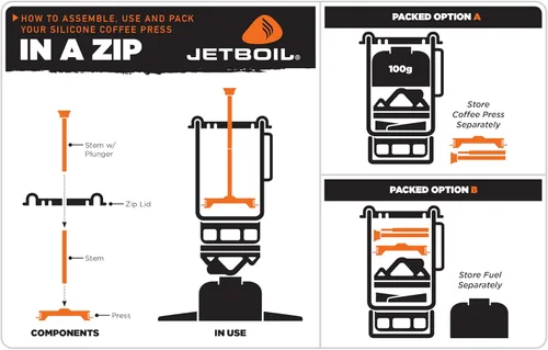 Vista 8 de Jetboil - Cafetera de prensa francesa de silicona para estufas de camping, tamaño regular