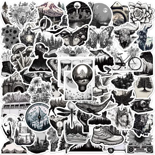 Vista 10 de Paquete de 50 calcomanías del Antiguo Egipto, vinilo impermeable, mitología egipcia, arte faraónico, esfinge, pirámides para laptop, álbumes