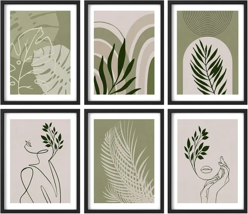 Vista 113 de Juego de galería de collage enmarcado para pared, diseño de plantas de flores de William Morris, ilustraciones de naturaleza silvestre, moderno