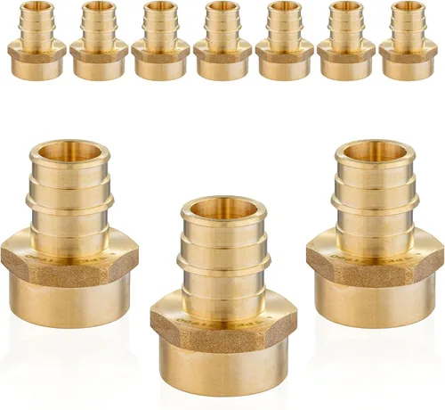 Vista 11 de Paquete de 5 adaptadores NPT roscados hembra Seelink PEX-A de 1/2" x 1/2" Colocaciones de expansión de latón PEX-A, ASTM F1960 (PEX1960026-5)