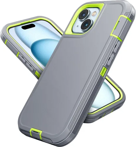Vista 74 de Jelanry - Funda para iPhone 15 5G, protección resistente, resistente, color negro Dropproof & Dual-Layer Protective Back Cover with Port Anti