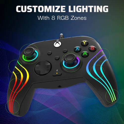 Vista 2 de PDP Afterglow Wave LED Controller for Xbox Series XS Xbox One Windows 1011
