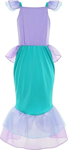 Vista 3 de Disfraz de sirena pequeña para niñas, disfraz de sirena de princesa, disfraz de Halloween para niñas pequeñas