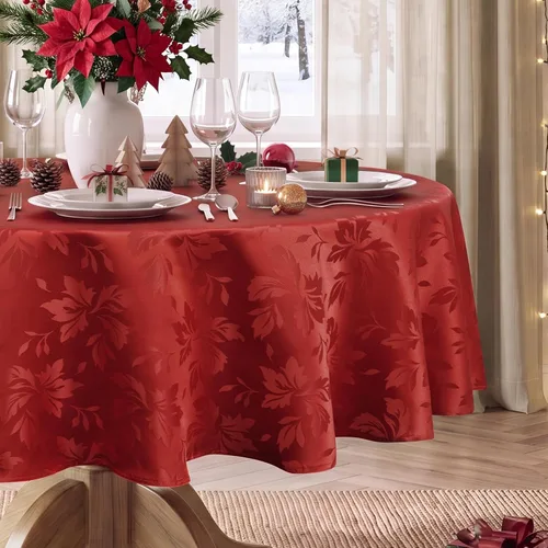 Vista 11 de Romanstile Mantel rectangular de jacquard de primavera, impermeable, diseño floral de damasco, manteles decorativos de tela pesada para cenas