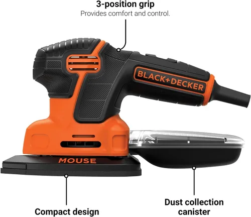 Vista 12 de Lijadora de detalles Black+Decker bdems600 Mouse