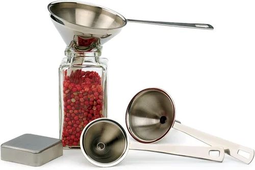 Vista 7 de RSVP International Endurance Collection - Embudo para especias de cocina, acero inoxidable y apto para lavavajillas, mini juego, varios tamaños