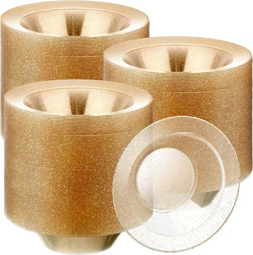 Vista 8 de Tanlade 100 cuencos de plástico con borde de 12 onzas, tazones desechables para sopa, elegantes para fiestas, postres, vajilla desechable