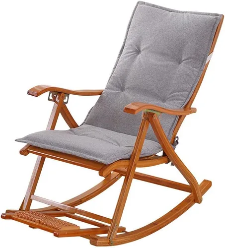 Vista 5 de CARTBAE Cojín antideslizante para silla mecedora de algodón y lino, almohadillas integradas para silla mecedora con lazos