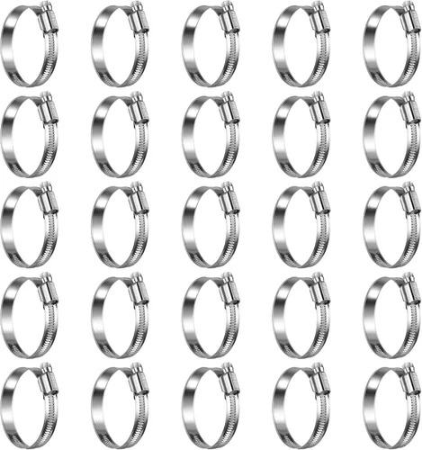 Vista 22 de Abrazaderas de manguera de engranaje helicoidal de acero inoxidable antideslizantes 3/8 a 5/8 "(0.394-0.630 in) SAE Size 4, 5/16"Hex Head, Soft