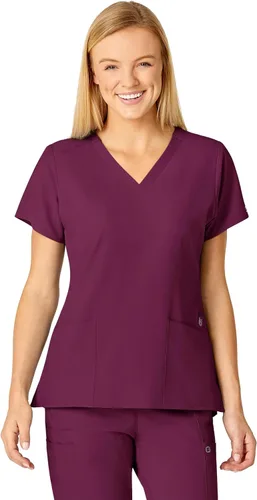 Vista 26 de Uniformes Médicos Wink para Mujer, W123, Blusas Estilizadas con Cuello en V y 5 Bolsillos Negro