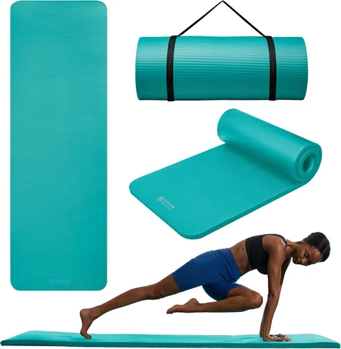 Vista 13 de Gaiam Tapete de yoga grueso, esterilla de ejercicio y fitness con correa de Balsam