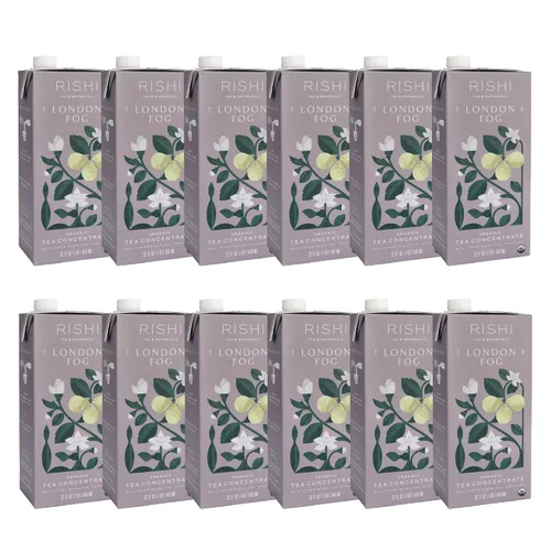 Vista 12 de Rishi Tea Concentrado de Bebida London Fog - Certificado Orgánico USDA, Té Negro y Bergamota, Incremento de Energía - Caja de 32 fl oz, 8 Porciones