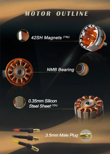Vista 2 de D3530 1100KV Motor sin escobillas Motor de ala fija Outrunner para Mini Multicopters RC Avión Helicóptero Multirotor Quadcopter