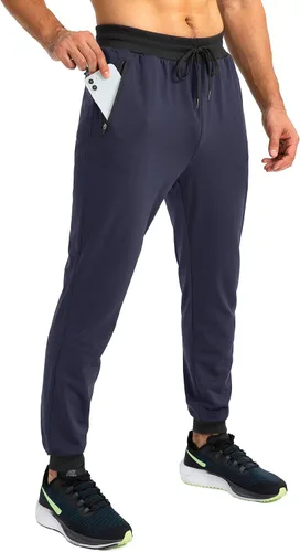 Vista 2 de Pudolla Pantalones deportivos de forro polar para hombre, pantalones deportivos suaves y cálidos para invierno, para gimnasio, entrenamiento