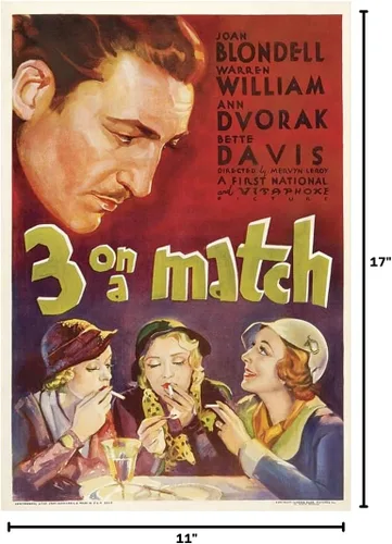 Vista 2 de Posterazzi Póster de Three On A Match Warren William Bette Davis Joan Blondell Ann Dvorak 1932 película Masterprint (11 x 17)