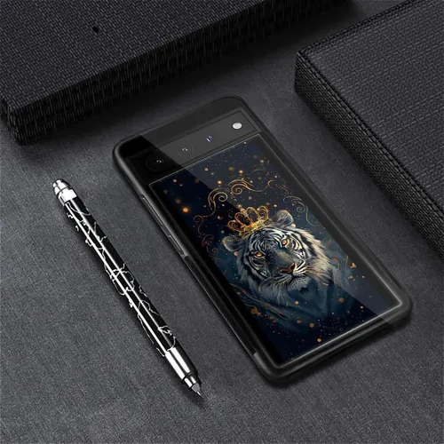 Vista 1504 de Compatible con Google Pixel 4A 5G Mobile Case Creative Acrylic Panel trasero Silicona Protección Grip especialmente diseñado para Google Pixel 4A 5G