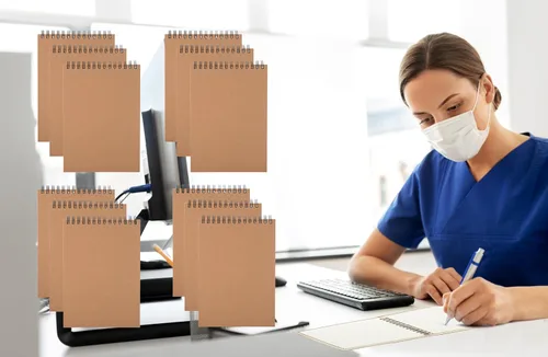 Vista 3 de Steno Notebooks - Cubiertas de papel kraft (cuatro bloc de notas de 5 x 7), 80 hojas cada una