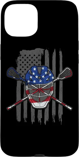 Vista 8 de iPhone 11 bandera estadounidense lacrosse Player Tee Lacrosse Portero caso