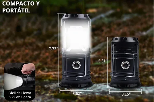 Vista 3 de KunHe Paquete de 12 Linternas LED de Camping Plegables Portátiles de 1800mAh Ligeras Impermeables Recargables por USB Kits de Linternas LED