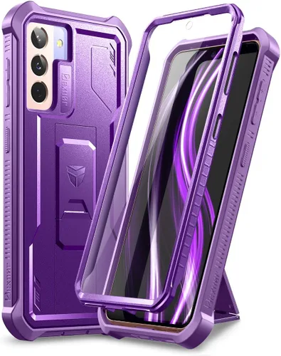 Vista 8 de Dexnor Funda para Samsung Galaxy S21+ Plus, [Protector de pantalla y soporte integrados] Protección de grado militar pesado a prueba de golpes