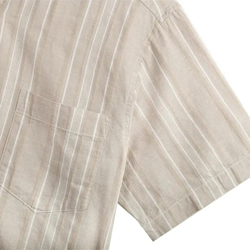 Vista 4 de COEVALS CLUB Mens Linen Beach Summer Casual Button Down Shirt Short Sleeve Shirt
