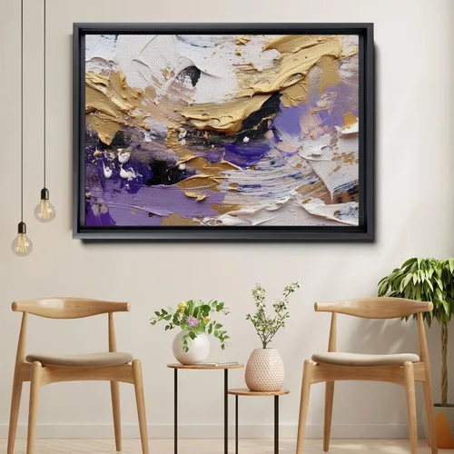 Vista 2 de Abstract Horizons, Canvas Painting - Fusion of Acrylic and, Creating Captivating Wall Art