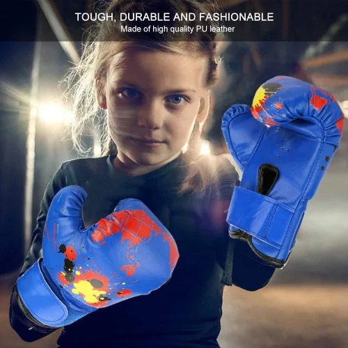 Vista 3 de Guantes de boxeo juveniles para niños de 2 a 11 años, de piel sintética