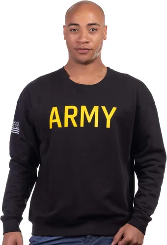 Vista 2 de ARMY PT - Sudadera de manga larga con cuello redondo y forro polar militar de Estados Unidos