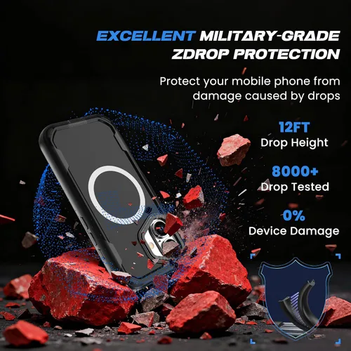 Vista 3 de DEERLAMN Funda magnética a prueba de golpes para iPhone 16 de 6.1 pulgadas, [compatible con MagSafe] [protección contra caídas de grado militar] 2
