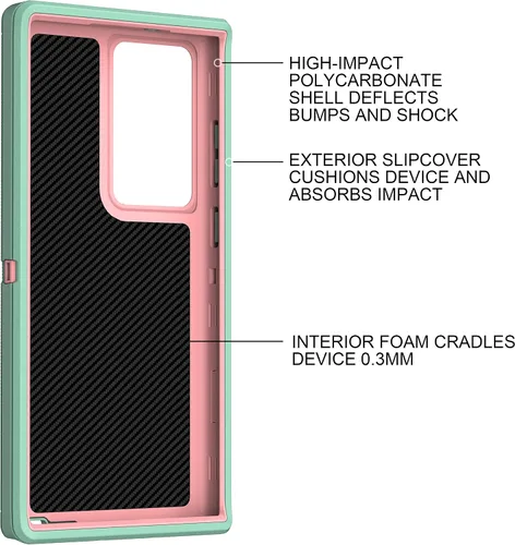 Vista 9 de MXX - Funda compatible con Samsung Galaxy S23 Ultra, 3 capas de protección completa, resistente, resistente, a prueba de golpes y polvo, para 23