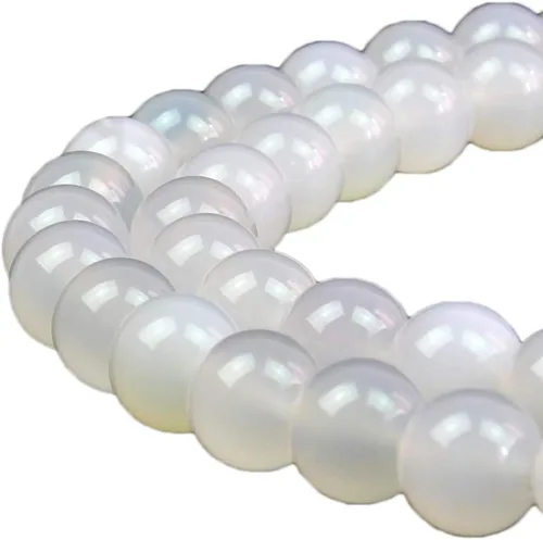 Vista 20 de Cuentas naturales de jade africano rojo redondo para hacer joyería, cuentas sueltas para pulseras y collares (4 mm)