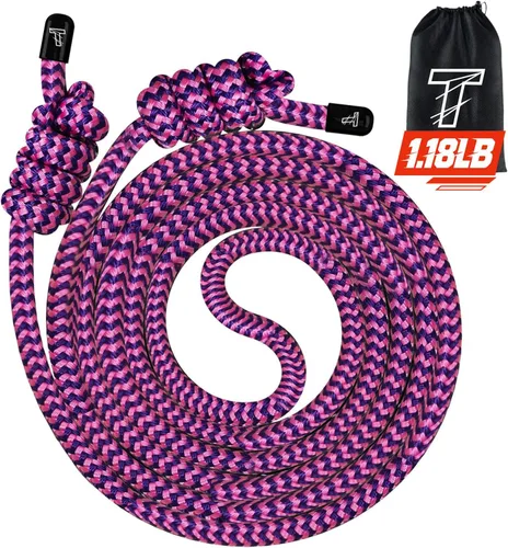 Vista 11 de Flow Rope Exercise Jump Rope For Fitness, Working Out, Flow with 9 Ft Adjustable Double Woven Workout Rope For Men, Women, Beginners' Training