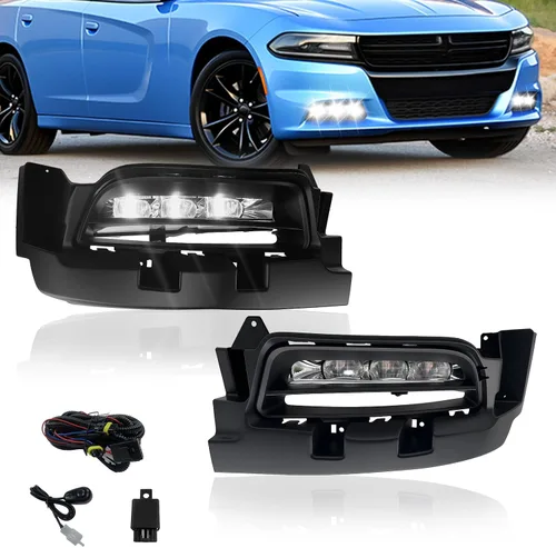 Vista 24 de Luces antiniebla LED y DRL para compatibles con Dodge Dakota 1997 1998 1999 2000/Dodge Durango 1998-2000, un par de luces antiniebla delanteras